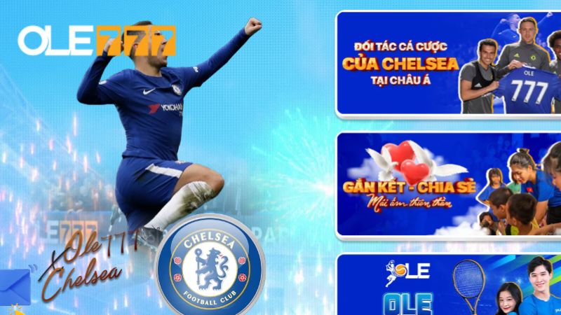 Ole777 công bố Chelsea làm đại sứ thương hiệu vào tháng 1/2017