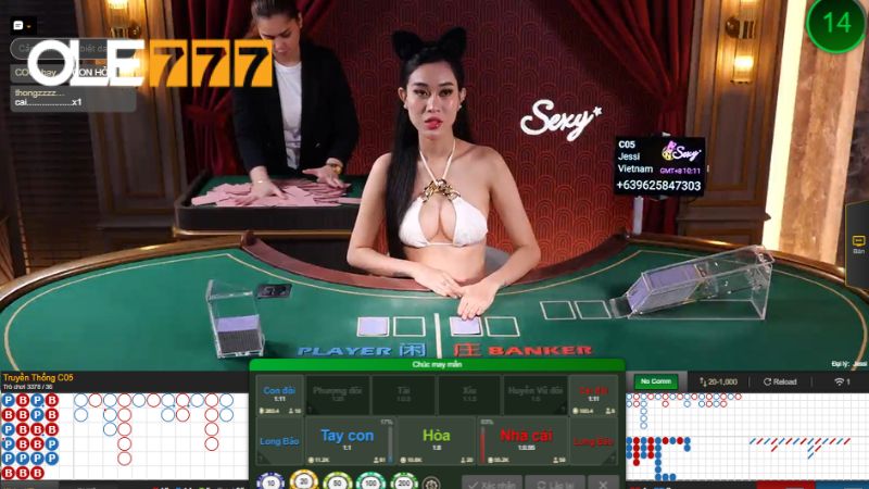 Ván cược baccarat tại Ole777